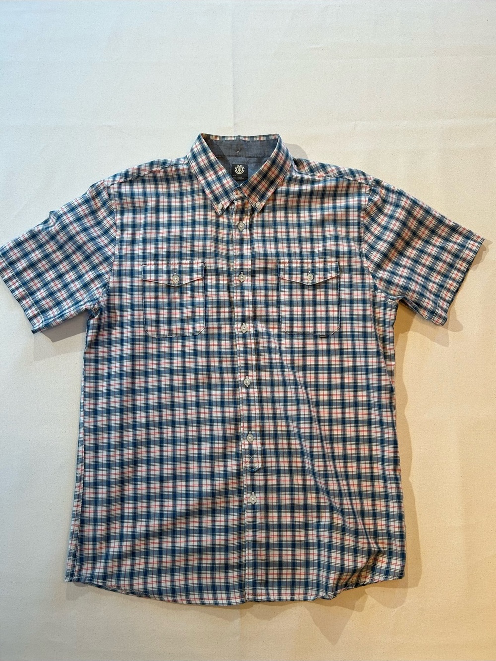 Element Skateboards Men's Plaid Short Sleeve Button Down Shirt M